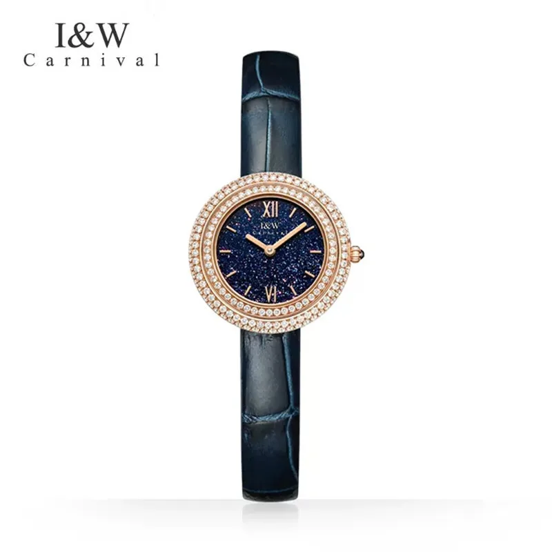 CARNIVAL Brand Fashion Orologi da polso al quarzo Ladies Luxury Rose Gold Leather Casual Girls Watch Impermeabile per le donne Reloj Mujer