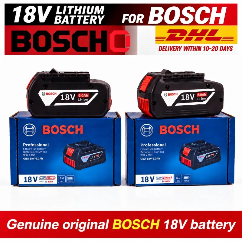 Bosch Professional 18V 6.0Ah Rechargeable Lithium Battery for BAT609 BAT609G BAT618 BAT618G Cordless Power Tool Battery