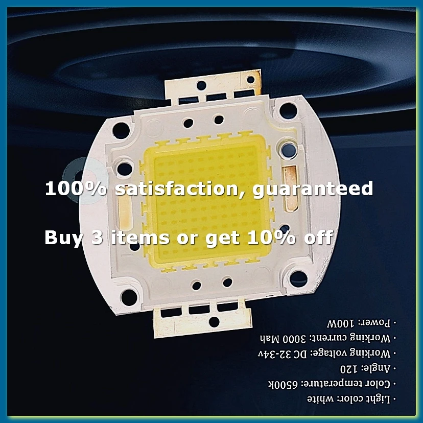LED Chip 100W 7500LM White Light Bulb Lamp Spotlight High Power Integrated DIY