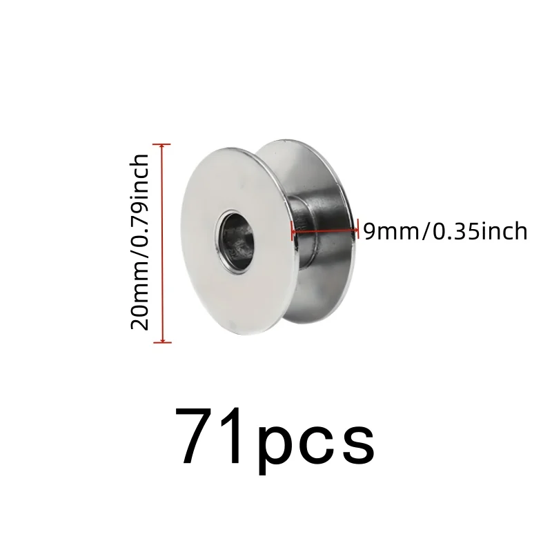 71 pcs Industrial Machine Bobbins, Universal Machine Fit and Aluminum Anti-Oxidation, ideal for Tailor Workshop