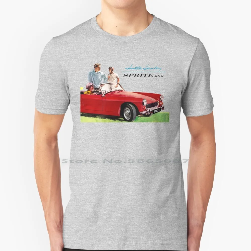 Austin Healey Sprite-Sales Brochure 100% Cotton T Shirt Sprite Frogeye Jensen Healey Britain Sports 1950s 1960s 1970s Midget