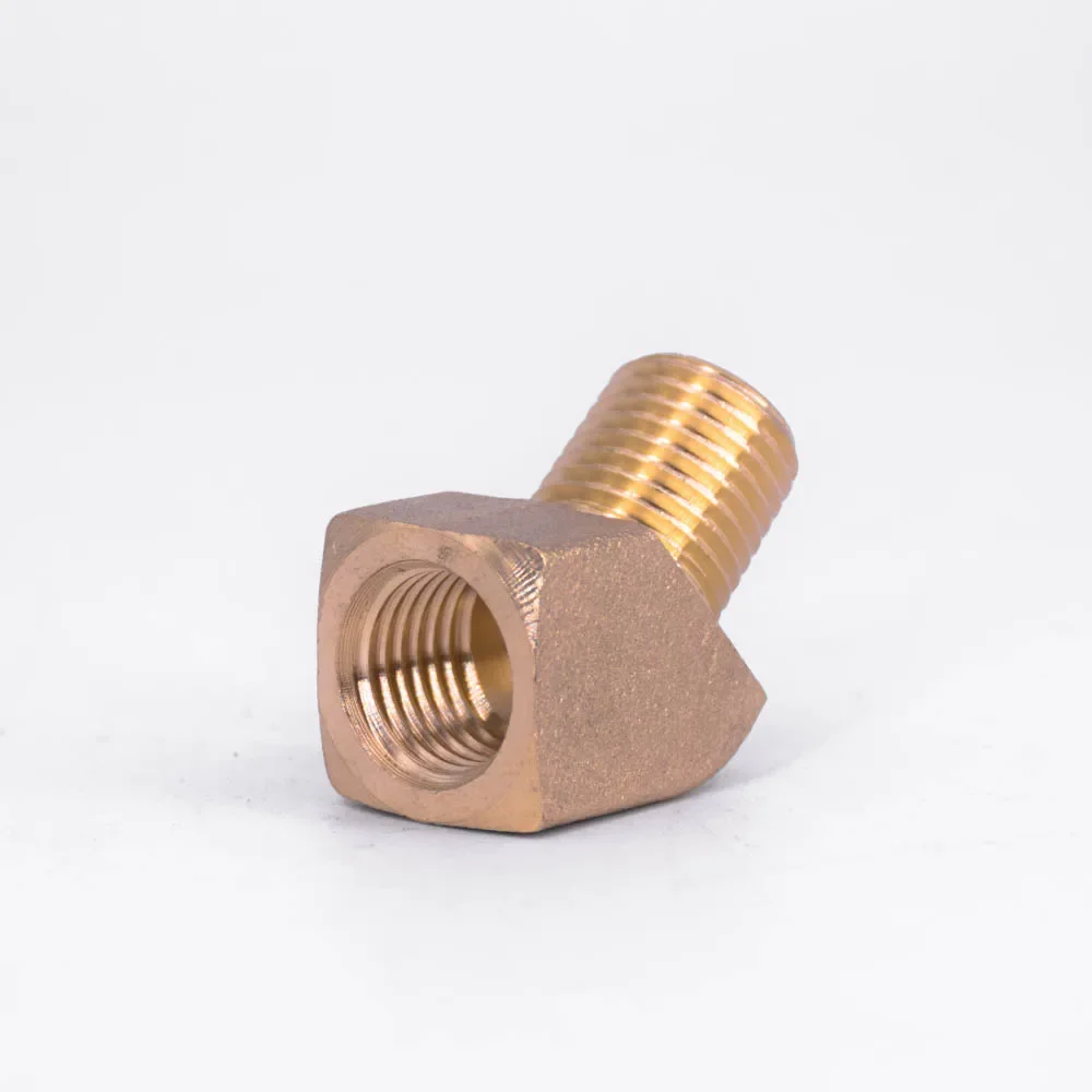 1/8 "1/4" 3/8 "1/2" Npt Vrouwelijk Naar Mannelijk 45 Graden Elleboog Messing Blokfitting Koppeling Connector Water Gas Brandstof