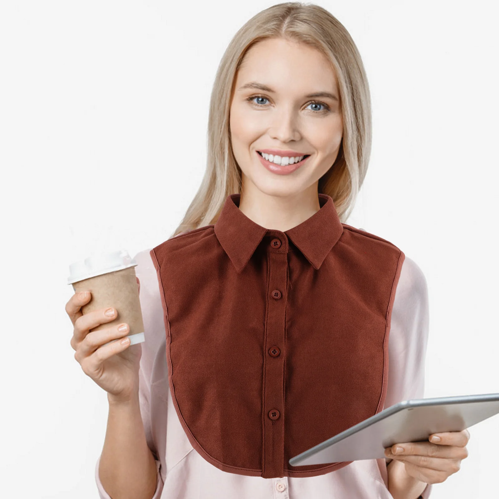 

Elegant Detachable Fake Collar for Women Brushed Pointed Faux Shirt Collar Replacement Stylish Blouse Attachment Daily Formal