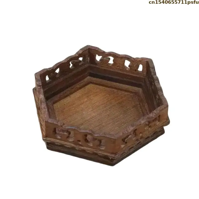 Retro Wooden Standing Flower Base Bonsai Plant Decor Shelf Vase Flower Pot Sorting Table Racks Tea Sets Pedestal Garden Decor