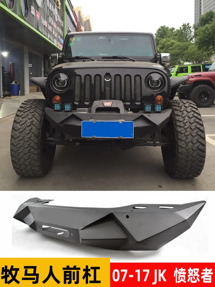 Parachoques delantero para Jeep Wrangler, parachoques de competición de metal reforzado sin daños, 2007-2017 JK