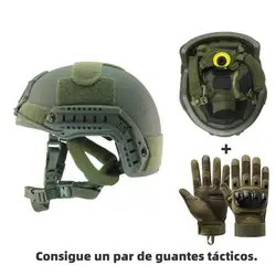 Casco táctico rápido PE NIJ IIIA, casco balístico de corte alto XP, a prueba de balas, Dial forrado, Verde