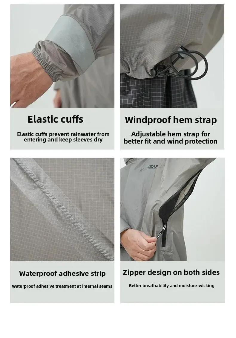 3F UL GEAR Spilt Rain Poncho Pants Ultraleichte Regenmäntel aus 15D-Nylon, wasserdicht, für Radfahren, Camping, Wandern – Detail 15