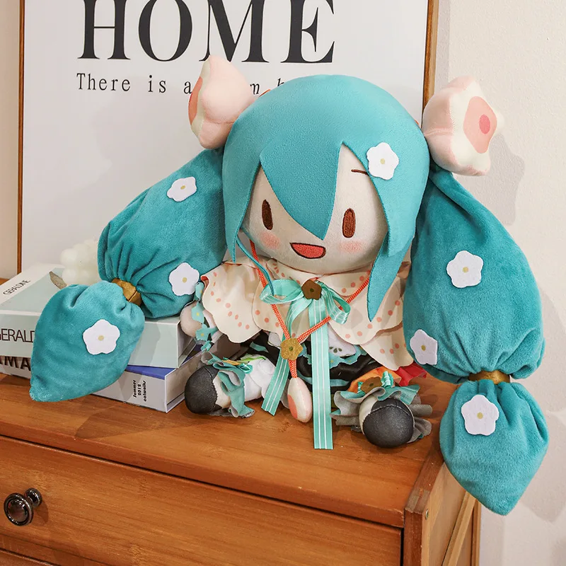 

32cm New Original Anime Creative Cartoon Hatsune Miku Plush Toys Flower Miku Fufu Cartoon Collection Girl Boys Gifts Toys