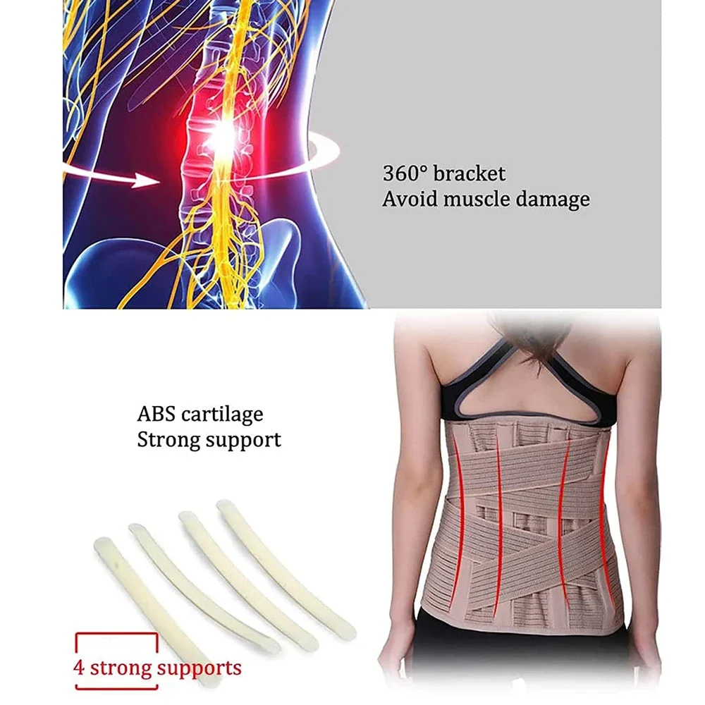 Adjustable Back Compression Brace Wrist Support Women Men Pain Relief Lower Back Brace Sciatica Lumbar Brace Belt Lifting