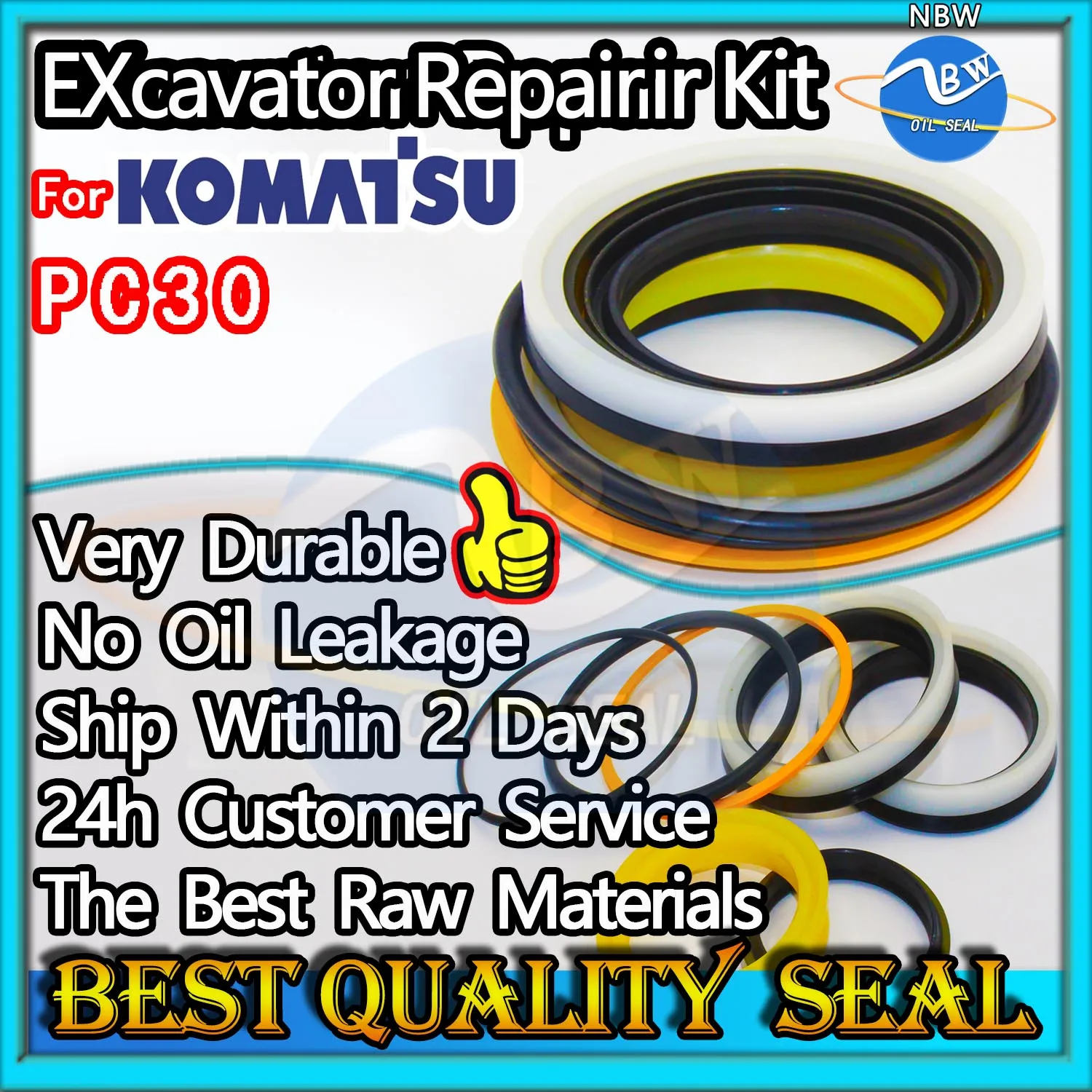 

For KOMATSU PC30 Repair Kit Excavator Oil Seal Control Pilot Valve Blade TRAVEL Joystick Engine O-ring Cylinder BOOM ARM Bucket