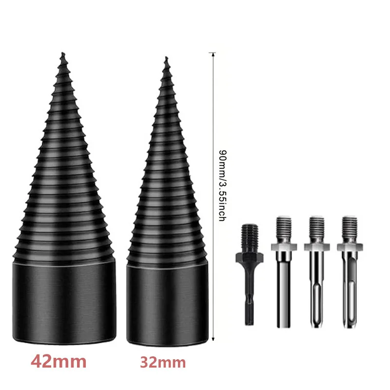 New Wood Splitting Firewood Splitting Bit Electric Drill Wear Resistant Screw Cone Bit Woodworking Tool Wood Splitter Bit