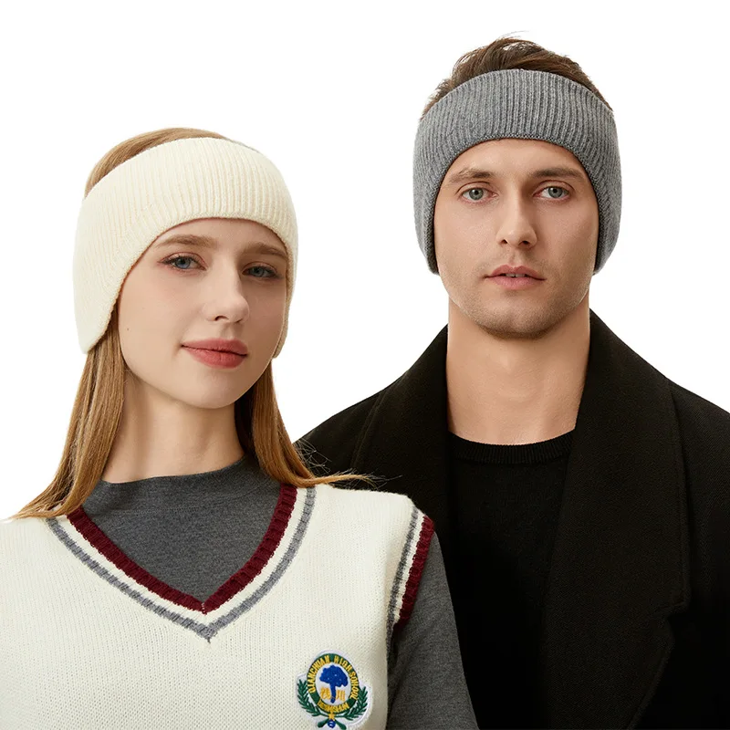 

Double layer Knitted Wide Edge Ear Protection Keep Warm Headband Sports Windproof Headband