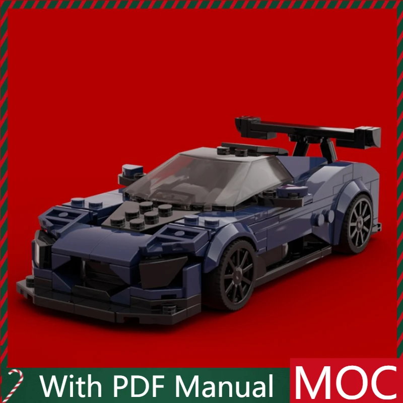 

358 шт., хит продаж, синяя модель гоночного автомобиля MOC, модульный набор «сделай сам», строительные блоки, детская сборка, дисплей, игрушки, фестиваль, подарок-сюрприз