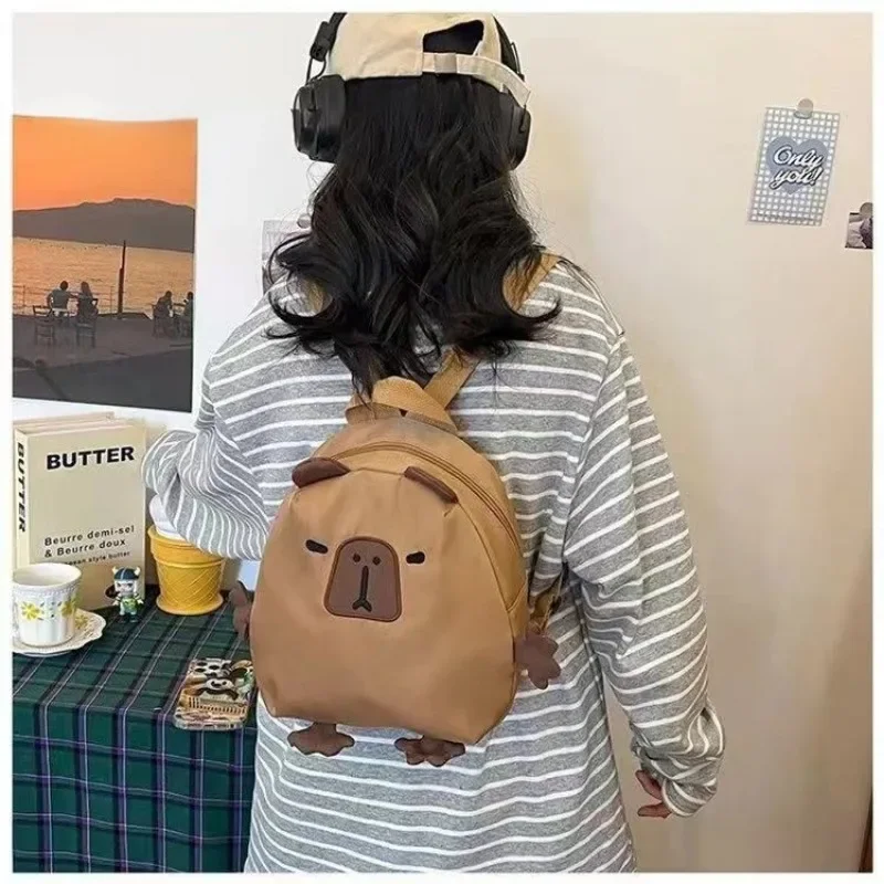 MOBO Cute Backpack Women Kawaii Capybara Cartoon Backpacks for Ladies Fashion Japanese Versatile Casual Korean Popular Bag