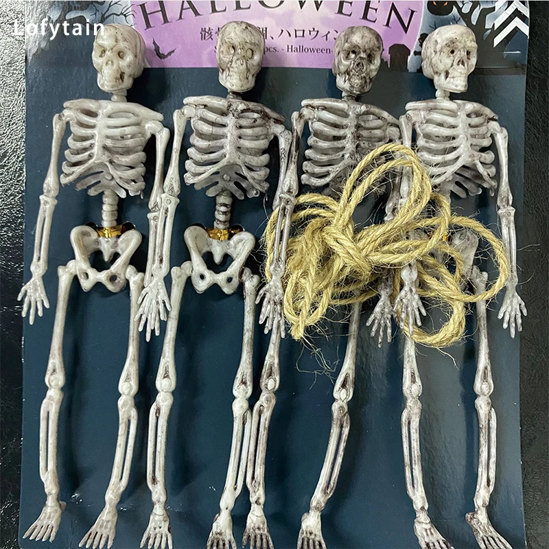 Lofytain 4 Pcs 17cm Simulation Human\'s Skeleton Ornament Human Fake Bones Halloween Party Home Decorations