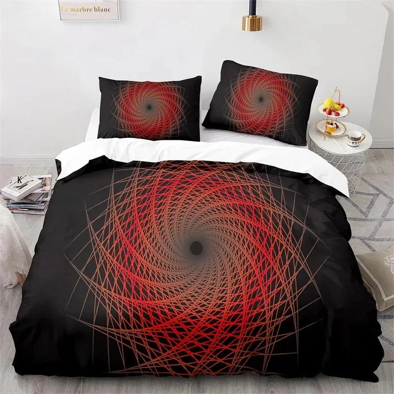 

Colorful Geometric Duvet Cover Set Psychedelic Swirl Bedding Set King Queen For Kids Adults Room Microfiber Abstract Quilt Cover