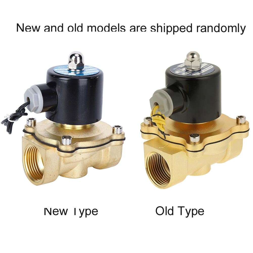 Elektrozawór 12V, 1 cal, mosiężny, 2-drogowy, 2-pozycyjny, elektromagnetyczny zawór powietrza, normalnie zamknięty, zawór elektromagnetyczny.