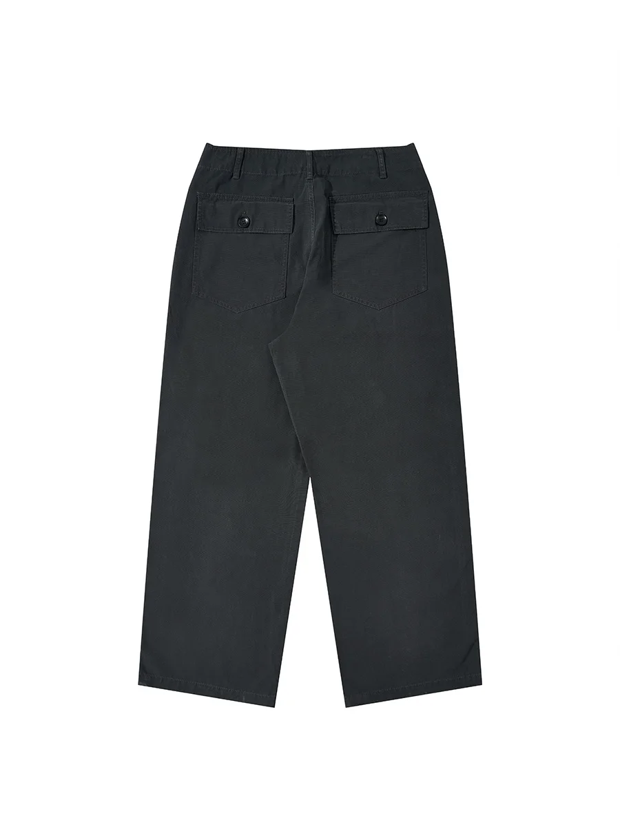 American Retro Overalls Men's Loose Straight Casual Ami Khaki Deck Pants Trousers