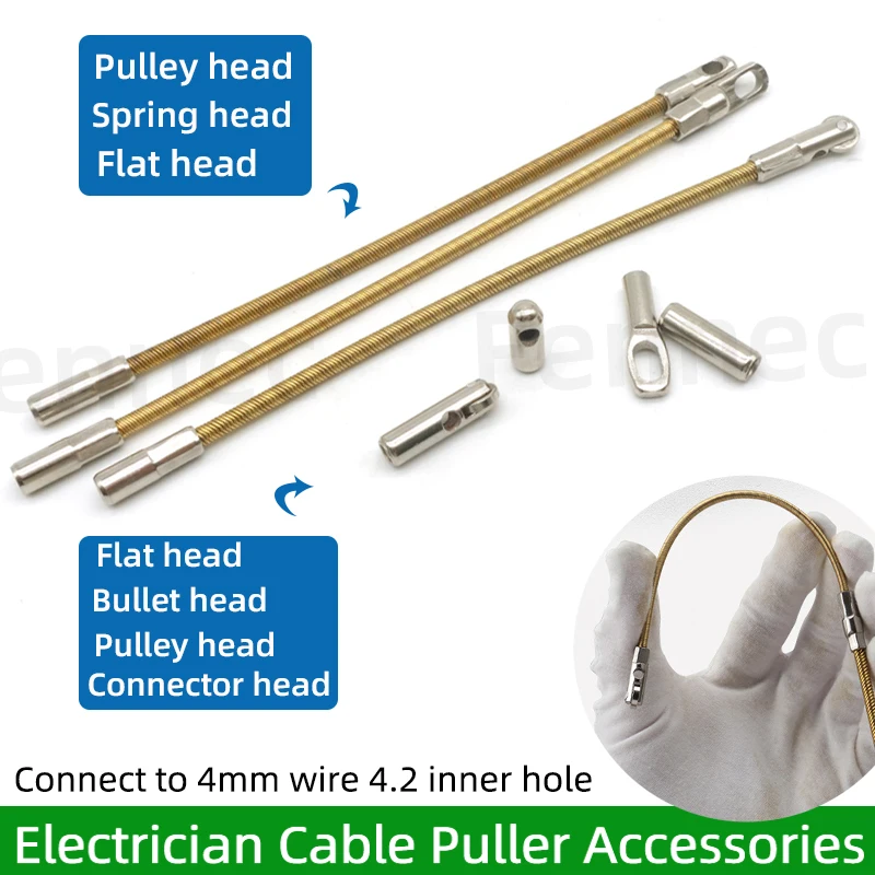 Wire Puller Connector Head Electrician Automatic Thread Guide Special Crimping Mold Cable Elastic Threader Accessories Repair