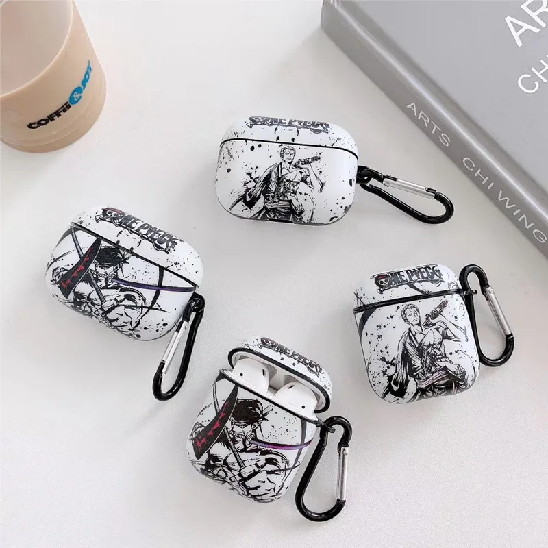 One Piece Ink Series Luffy Roronoa Zoro Airpods Pro 1 2 Earphone Shell Shanks Hancock Airpods 3 Headphone Protective Case Gift