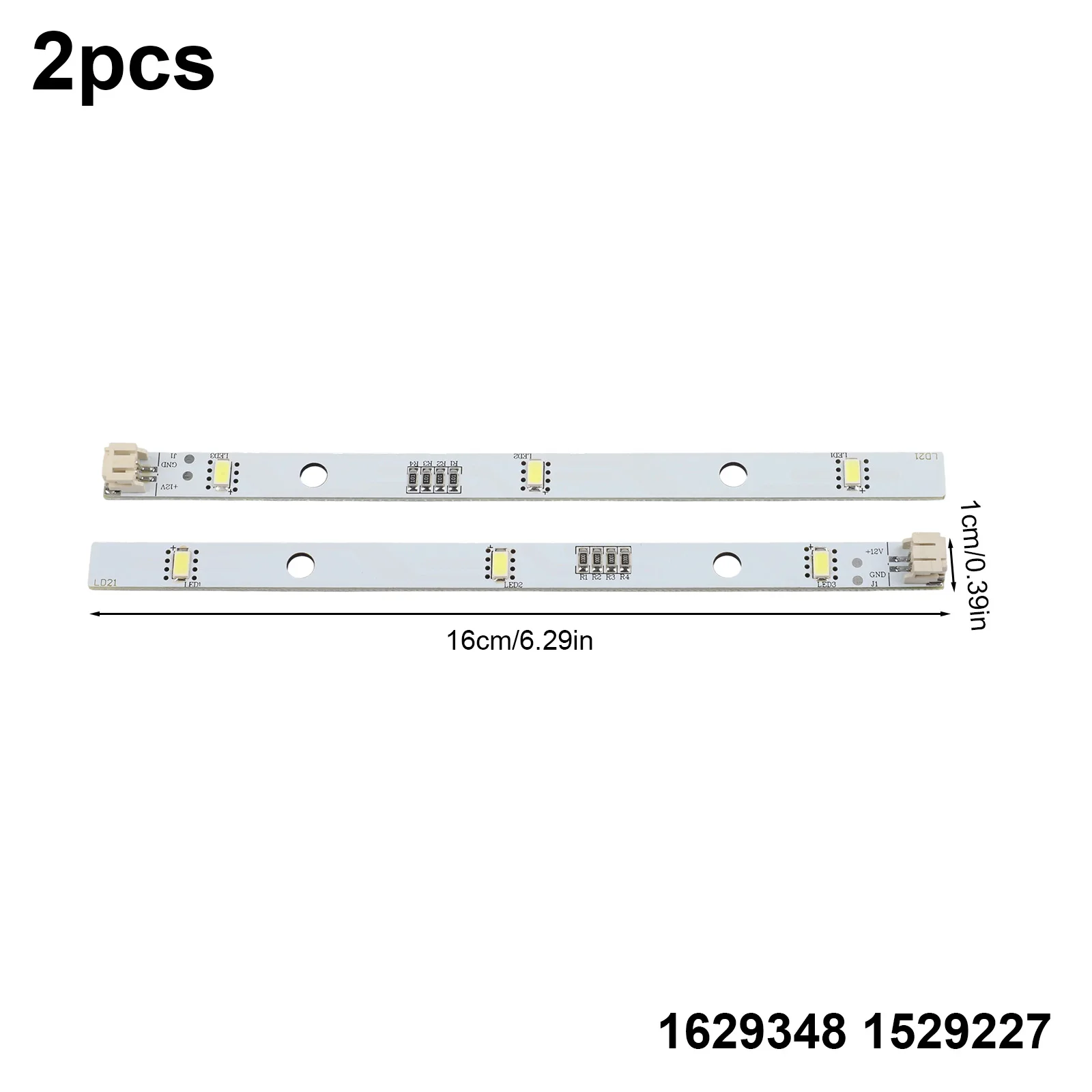 

2 Pcs Strip Light MDDZ-162A 1629348 1529227 12V DC Via 2 Pin Connector For RONGSHENG For HISENSE Refrigerator Parts Light Strips