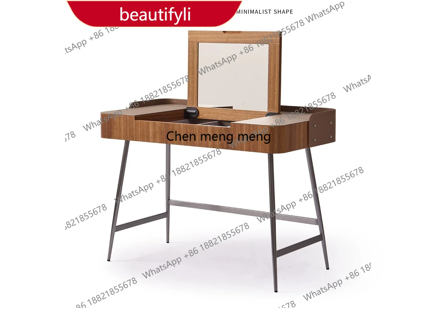 A38 Italian minimalist solid wood dresser modern minimalist bedroom designer makeup table high sense
