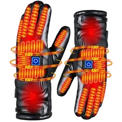 Heated Gloves 3 Levels Temperature Battery Powered Heating Gloves Cold Weather Thermal Motorcycle Gloves Outdoor Ski Accessories
