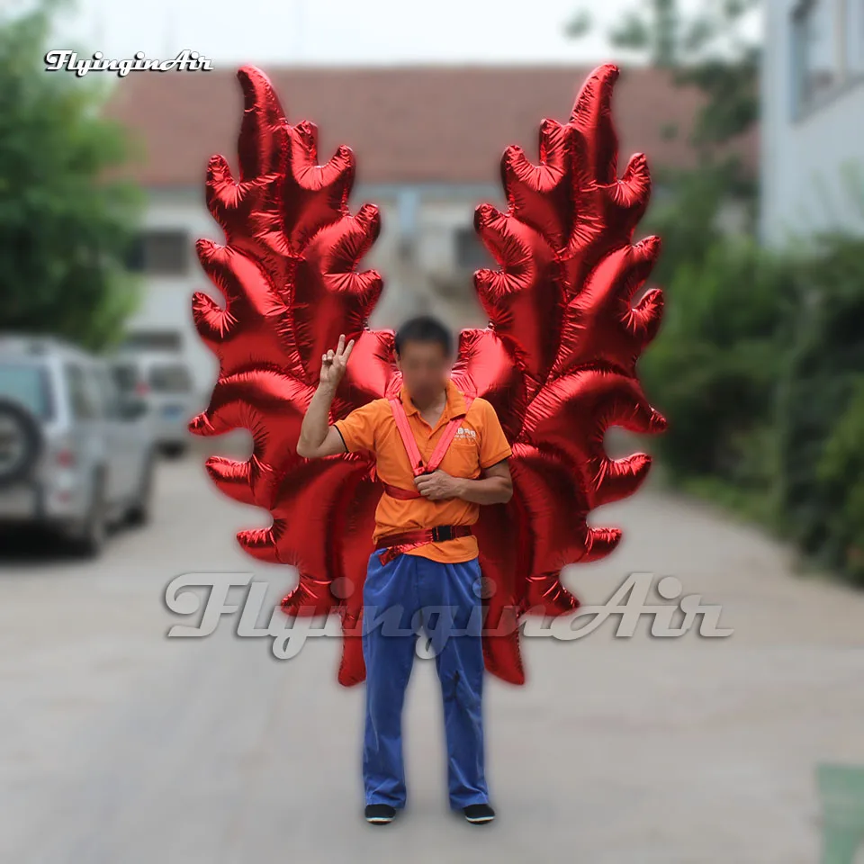 Luxury Shiny Wearable Inflatable Angel Wings 2m Height Parade Performance Walking Wing for Fashion Show