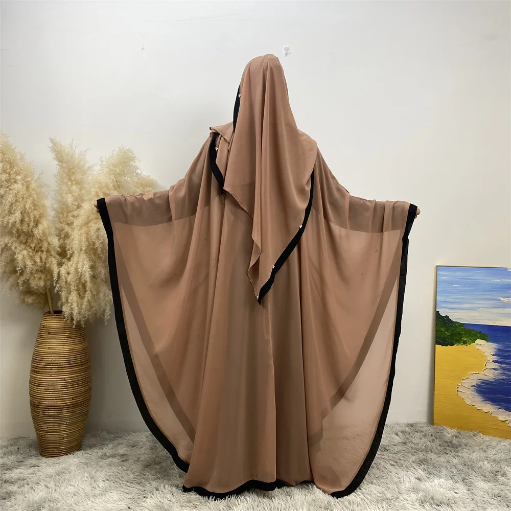 Vestido de gasa turca de Oriente Medio para mujer, Hijab musulmán suelto de manga de murciélago, Túnica de ramadán de Jalabiya islámica de Dubái, Abaya, caftán, Djellaba