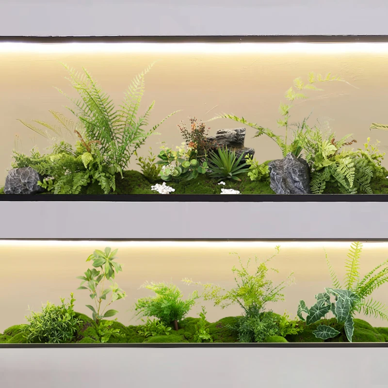 Simulation green plant landscaping combination indoor entrance corner fern decoration cabinet bionic moss landscape layout