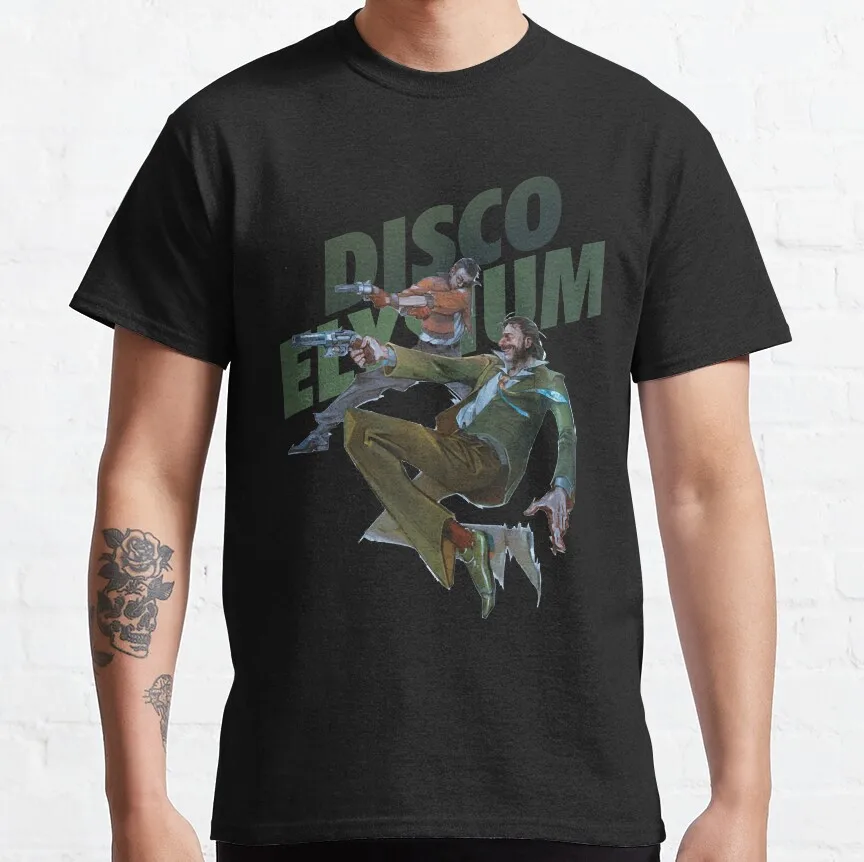 

Funny Man Disco Gameplay Elysium Gift t shirt for Movie Fans plus size clothing Retro video games Disco Elysium harry du bois