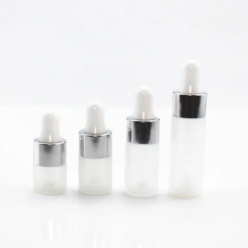 50pcs Empty Glass Perfume Bottle Essential Oil Vials Frosted Glass Bottles With Pipette Dropper 1ml 2ml 3ml 5ml