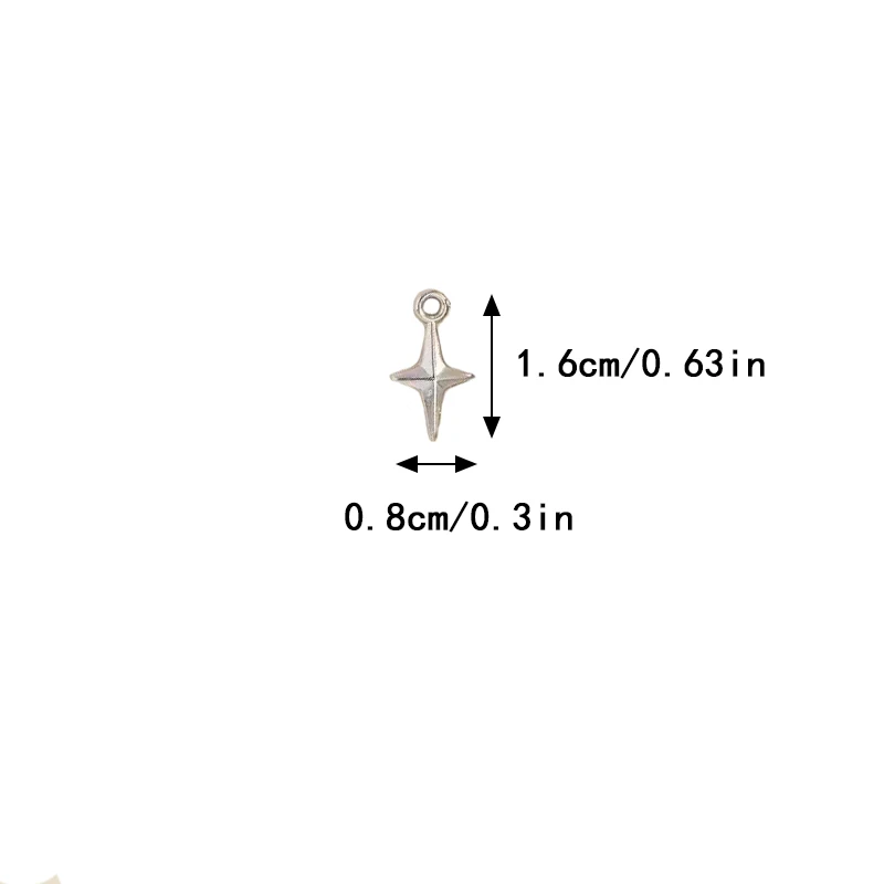 100 قطعة 16x8 مللي متر دلايات النجوم الساطعة دلايات لصنع المجوهرات Findings بها بنفسك النتائج مجوهرات العتيقة الفضة اللون CCB السحر #3