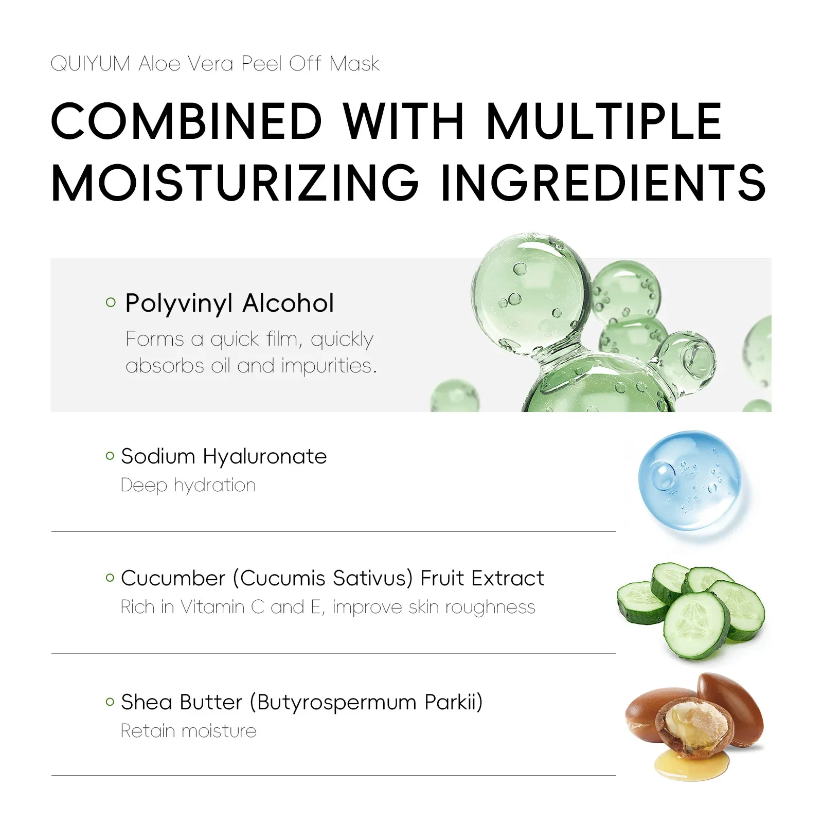 QUIYUM-mascarilla Facial para el cuidado de la piel, mascarilla exfoliante de colágeno de Aloe Vera, limpieza profunda, Control de aceite, 50g