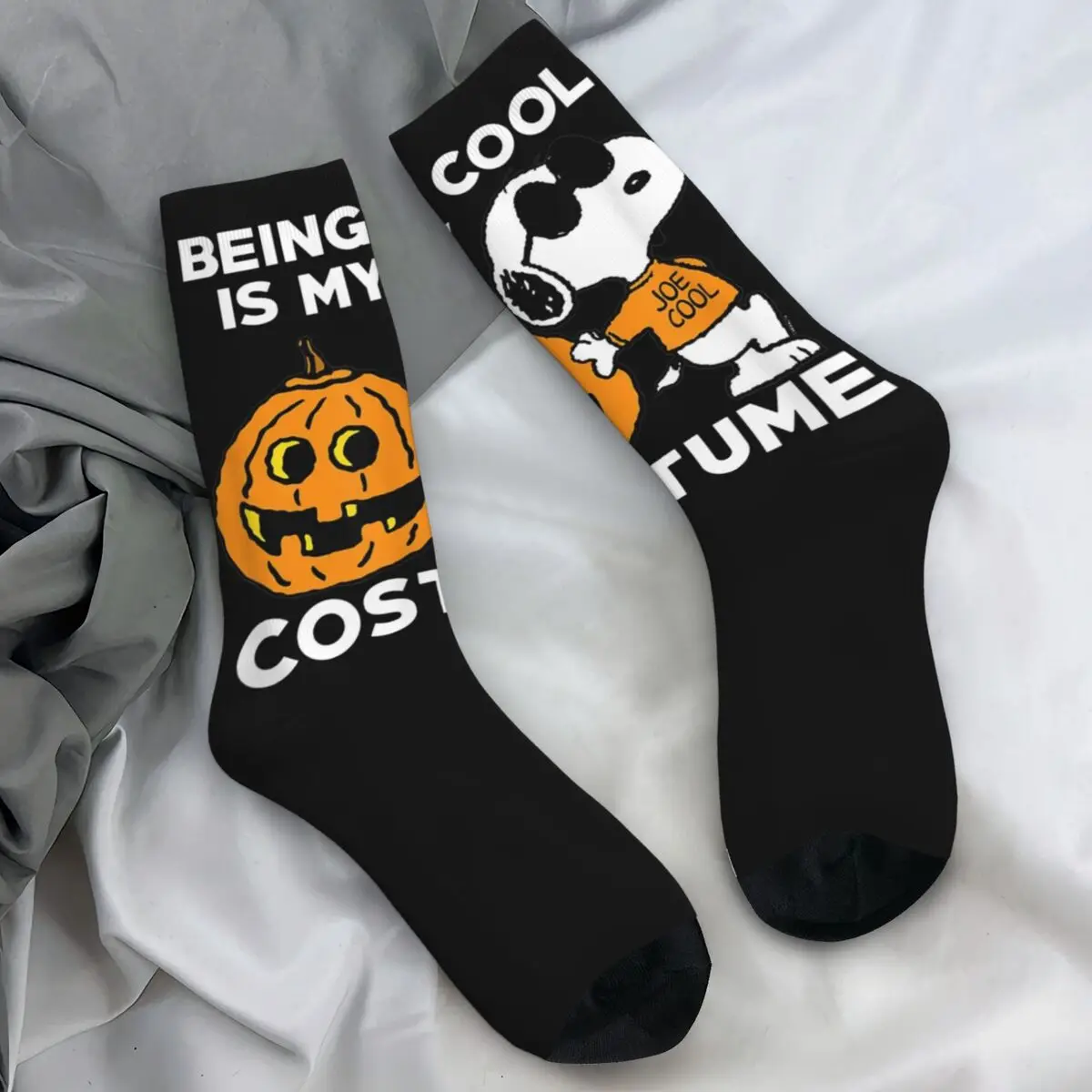 SnoAmendments-Chaussettes Antidérapantes pour Homme, Bas Décontractés, Chaussettes Skateboard, Chaussettes Moyennes et Douces, Graphique d'Halloween, Automne