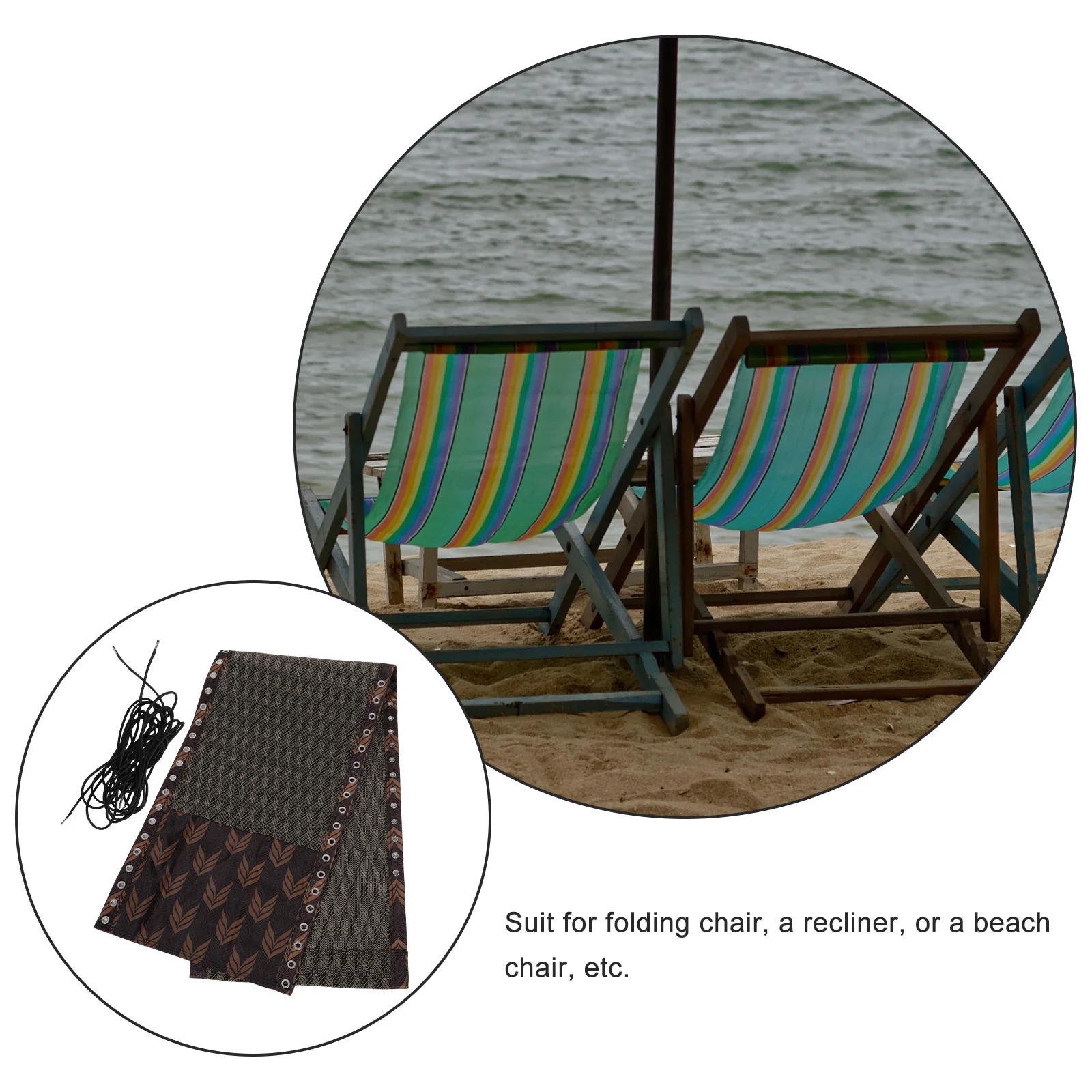 

1Set Outdoor Chair Replacement Fabric Beach Chair Accessory Durable Cloth for Balcony Folding Recliner Loungers