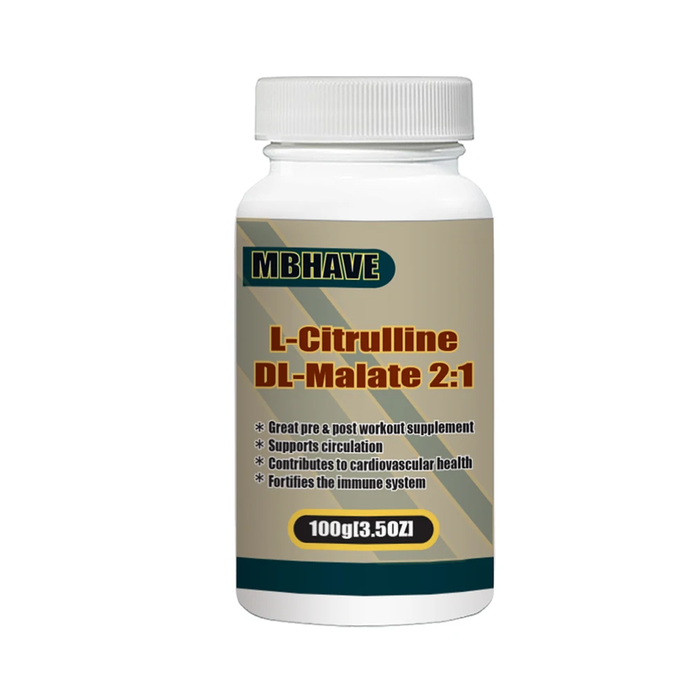 Free Shipping L-Citrulline DL-Mala Great pre & post workout supplement Supports circulation Contributes to cardiovascular health