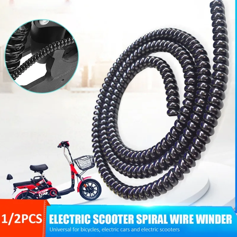 1M E-Bike Cable Pipe Protection Spiral Wrap Winding Cable Wire Protector Cover Tube TPU For Scooter Motorcycle