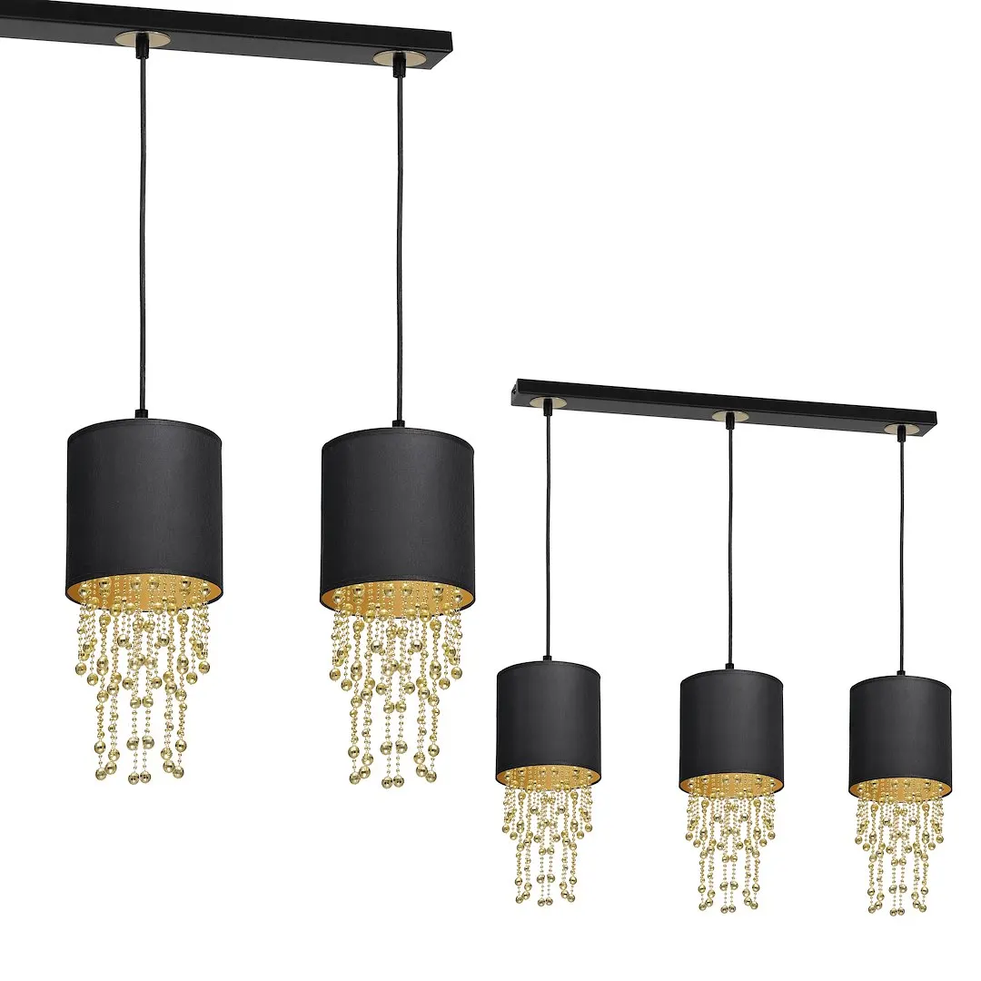 Hanglamp Almeria Zwart/Goud 3xe27