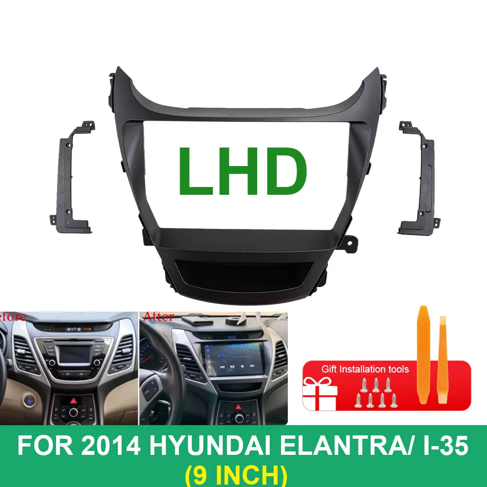 For 2014 Hyundai Elantra i35 9 Inch LHD Car Radio Fascia Dashboard Installation Trim Frame Stereo Panel