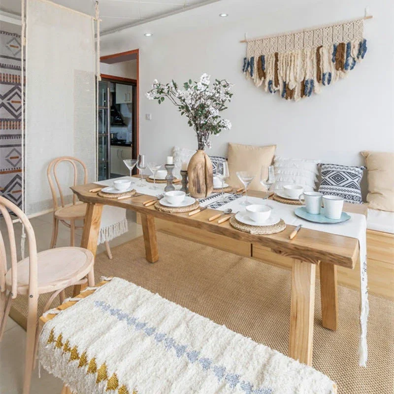 Japanese-style solid wood dining table and chair combination modern simple eating table living room tea room zen small apartment