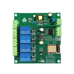 Röle Modülü WiFi 4 Kanallı ESP8266 Geliştirme Kartı Gerilim İzleme Rölesi Kablosuz Kontrol için Endüstriyel Parçalar DC7‐12V/5V