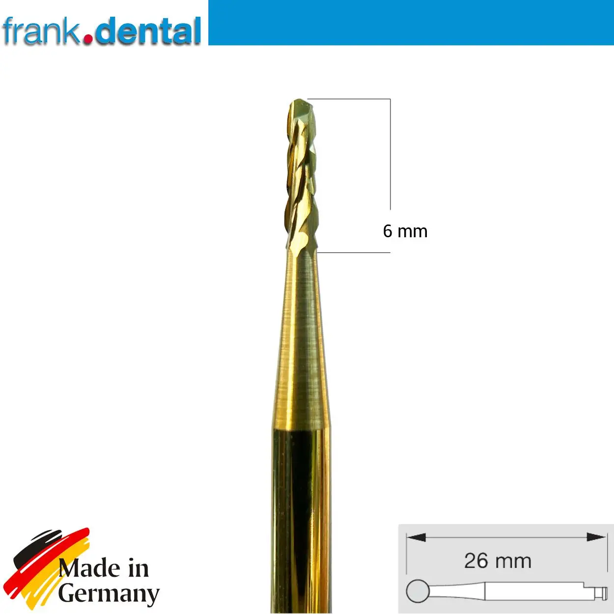 Frank Dental - 163A RAL Titanium Coated Carbide Lindeman Surgery Burs - Bone Cutter Bur - Lindemann Bone Cutter Bur