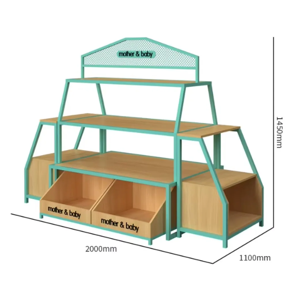 단면 아일랜드 선반 진열대 (유아용 분유, 아동복, 기저귀, 장난감, 슈퍼마켓 선반용)
