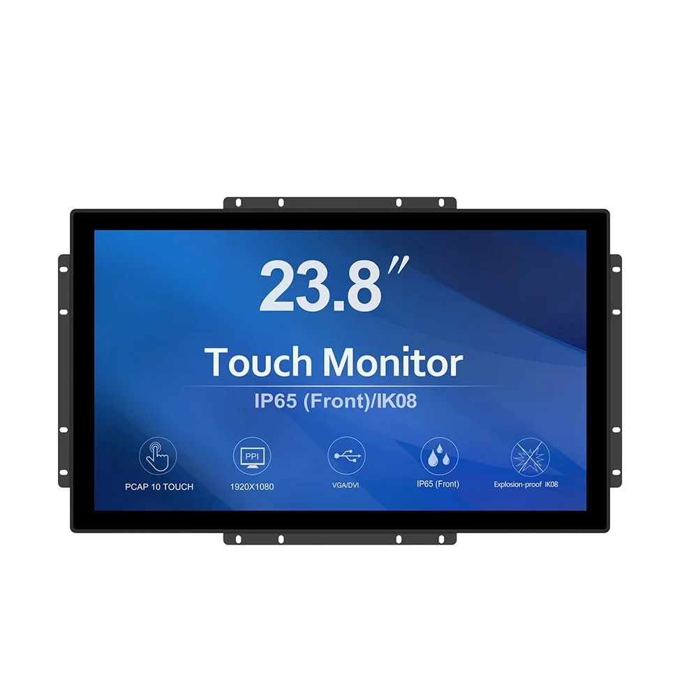 23.8 Inch 10 Points IP65 Open Frame Touch Screen Industrial LCD Monitor, Capacitive Open Frame Touchscreen Displays