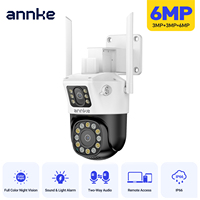 ANNKE 6MP Dual-Lens Outdoor Wireless WiFi Security PT Camera Red Blue Flashing Lights Siren Smart Dual Light Two-Way Audio