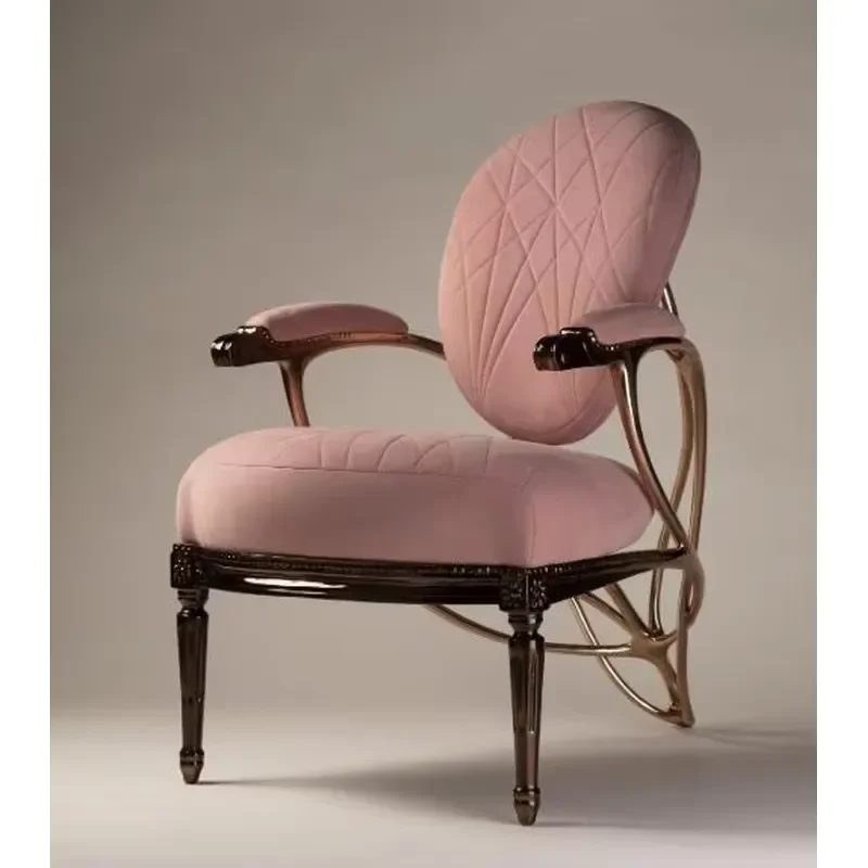 Artistic Modern Living Room Home Furniture Lounge Butterfly Chair with Velvet Upholstery and Sculptural Gold Metal