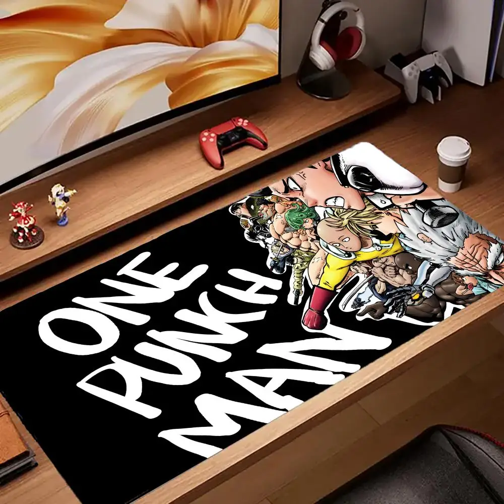 One Punch Man Anime Mouse Pad Tapetes de Mesa Teclado, Borracha Kawai, Tapete de Mesa Antiderrapante, XXL90x40cm