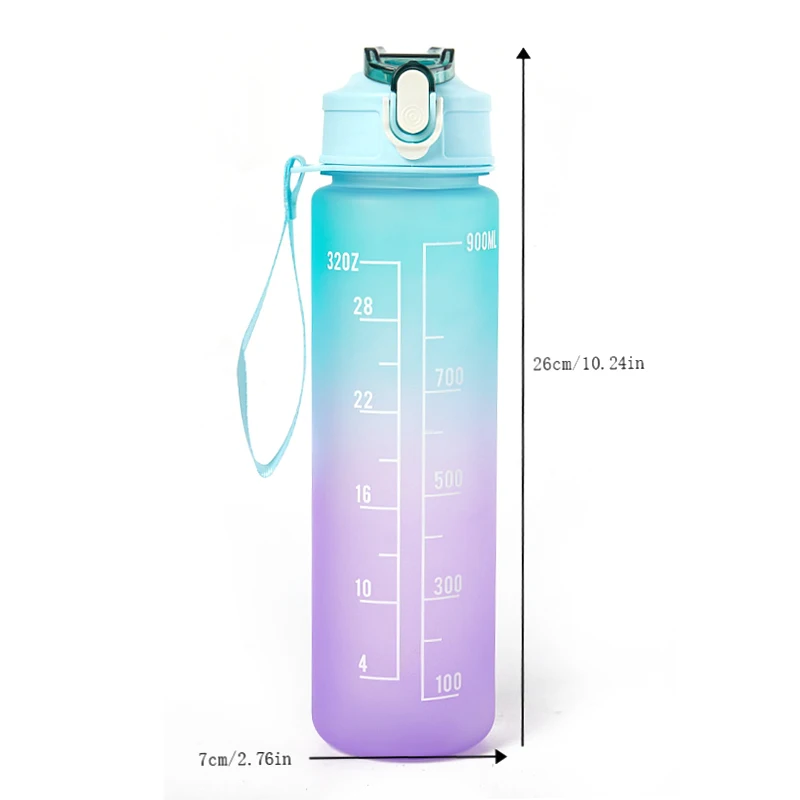 900ml Water Bottle Student Drink Bottle With Straw Plastic Sports Water Cup Fitness Jugs Sports Water Bottle Space Cup