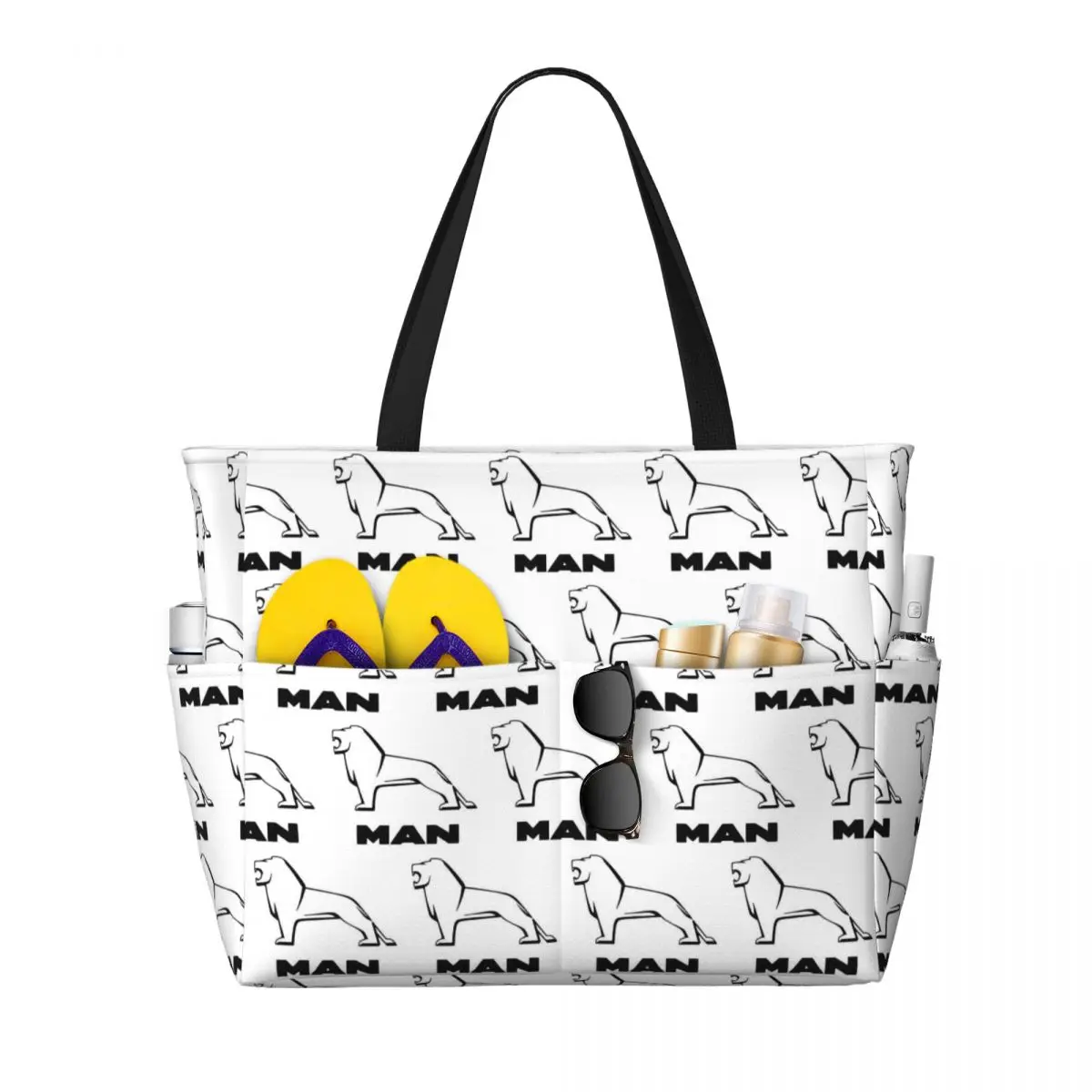 

Man Truck Bus Dual-use Logo Beach Tote Bag Sport Gym Yoga Duffle Large Tote Bag Women Travel Bag Fitness bag